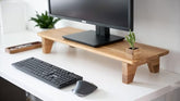 ONIJA Wooden Computer Monitor Stand, Monitor Riser Desk Shelf Desktop Stand Laptop Riser